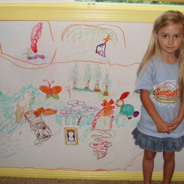 White board wall for children